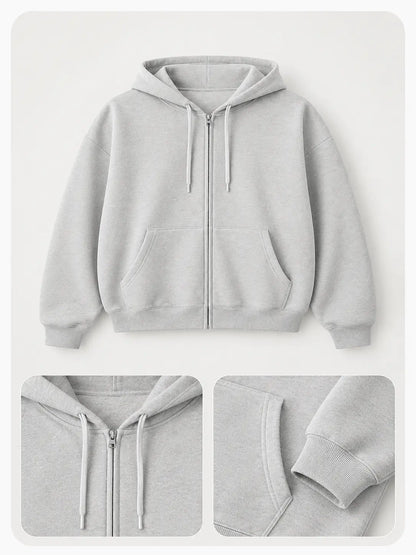 Unisex True to Size Fleece Sweatshirt Soft Midweight - Full-Zip Hoodie, Sweatshirt, or 1/4 Zip Hoodies Long Sleeve Hooded Sweatshirts Y2K Fall Fashion Clothes Casual Trendy Jacket
