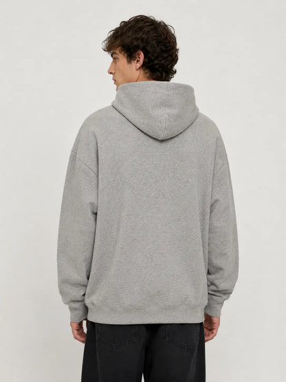Men'S Dark Gray Oversized Hoodie, Soft Casual Pullover with Kangaroo Pocket, Loose Fit Everyday Sweatshirt