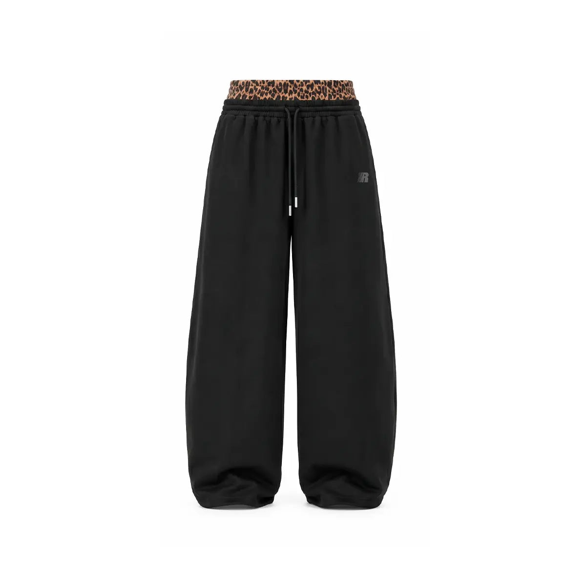 FDR Applique Letter Stand Collar Zip up Jacket & Leopard Panel Faux Two Piece Barrel Sweatpants Set Oversized Y2K Streetwear Unisex#Tiktokshopbacktoschool