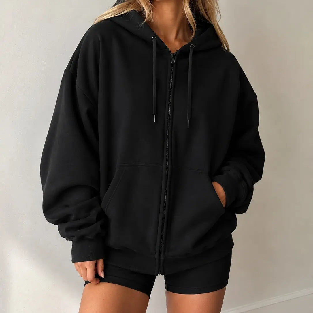 Unisex True to Size Fleece Sweatshirt Soft Midweight - Full-Zip Hoodie, Sweatshirt, or 1/4 Zip Hoodies Long Sleeve Hooded Sweatshirts Y2K Fall Fashion Clothes Casual Trendy Jacket