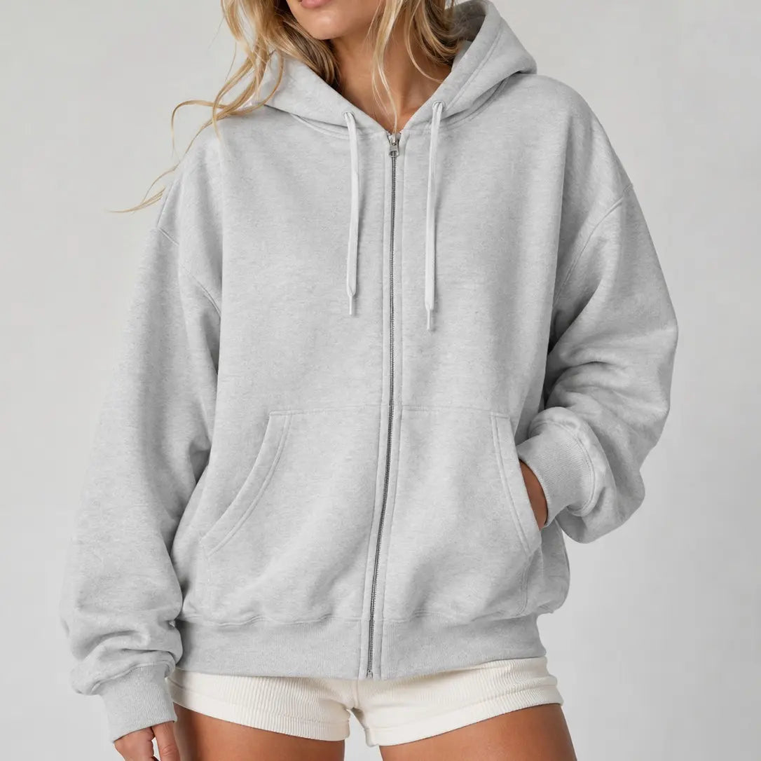 Unisex True to Size Fleece Sweatshirt Soft Midweight - Full-Zip Hoodie, Sweatshirt, or 1/4 Zip Hoodies Long Sleeve Hooded Sweatshirts Y2K Fall Fashion Clothes Casual Trendy Jacket