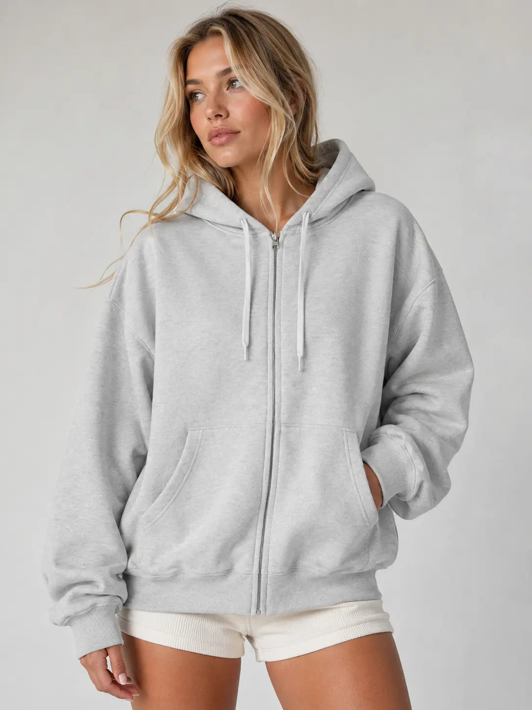 Unisex True to Size Fleece Sweatshirt Soft Midweight - Full-Zip Hoodie, Sweatshirt, or 1/4 Zip Hoodies Long Sleeve Hooded Sweatshirts Y2K Fall Fashion Clothes Casual Trendy Jacket